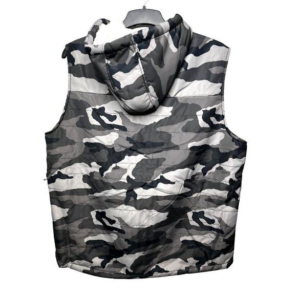 Ecko Unltd Mens Camouflage Hooded Vest Sherpa Lining Sleeveless Full-Zip Size XL - Picture 3 of 14